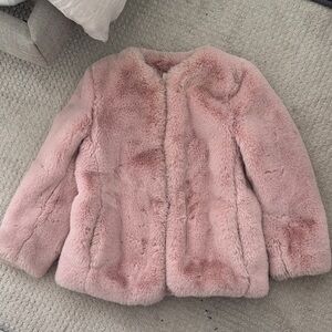 GAP Pink Faux Fur Jacket